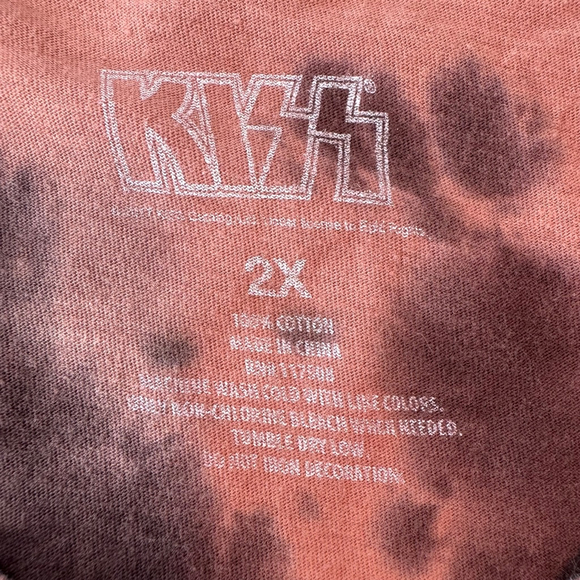 KISS Band Rock & Roll All Night Tank Top Womens 2X Plus Tie Dye Brown Sleeveless - Picture 6 of 7
